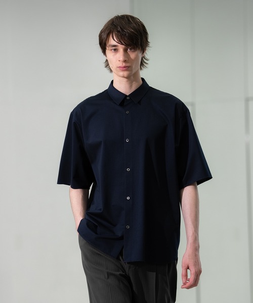 CITY TOKYO(シティトウキョウ)の「【CITY TOKYO/シティートーキョー】KANEMASA KNIT S/Sシャツ(シャツ/ブラウス・メンズ・グレイッシュベージュ/サックスブルー/その他/ストライプ/ホワイト/ダークネイビー・2/3/1)」の5枚目の写真