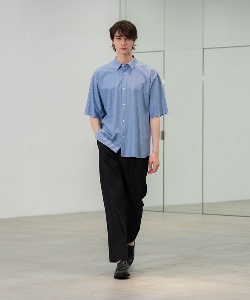CITY TOKYO(シティトウキョウ)の「【CITY TOKYO/シティートーキョー】KANEMASA KNIT S/Sシャツ(シャツ/ブラウス・メンズ・グレイッシュベージュ/サックスブルー/その他/ストライプ/ホワイト/ダークネイビー・2/3/1)」の20枚目の写真
