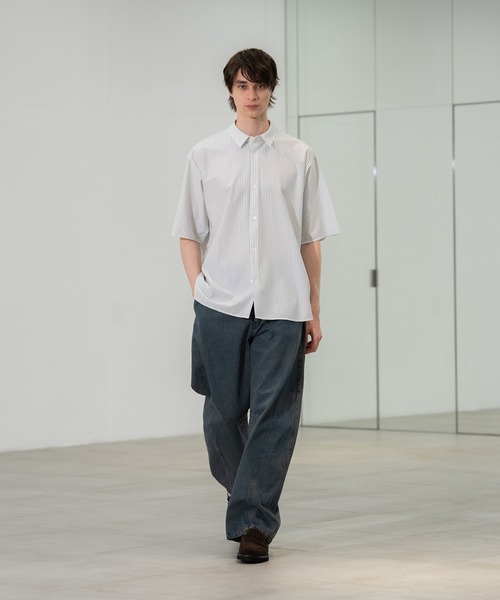 CITY TOKYO(シティトウキョウ)の「【CITY TOKYO/シティートーキョー】KANEMASA KNIT S/Sシャツ(シャツ/ブラウス・メンズ・グレイッシュベージュ/サックスブルー/その他/ストライプ/ホワイト/ダークネイビー・2/3/1)」の21枚目の写真
