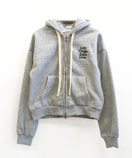 Riff(リフ)の「刺繍ロゴダブルジップパーカー(パーカー・レディース・グレー/ピンク/ネイビー・FREE)」の15枚目の写真