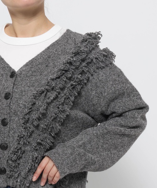 LOWRYS FARM（ローリーズファーム）の「２ＷＡＹフリルフリンジカーディガン　631327（カーディガン/ボレロ・レディース・ピンク/グレー/ベージュ・FREE）」の11枚目の写真