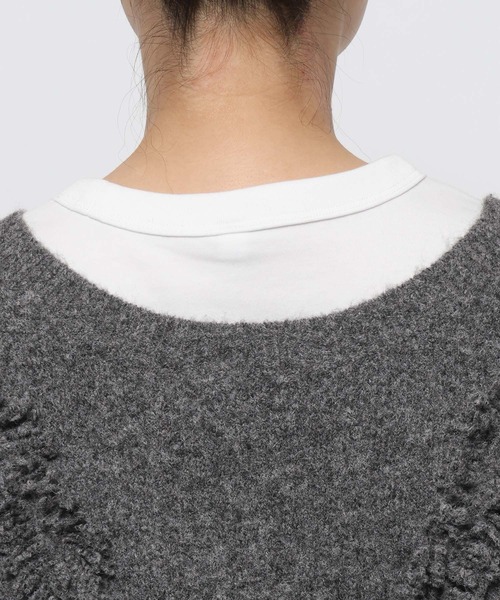 LOWRYS FARM（ローリーズファーム）の「２ＷＡＹフリルフリンジカーディガン　631327（カーディガン/ボレロ・レディース・ピンク/グレー/ベージュ・FREE）」の13枚目の写真