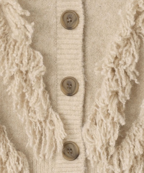 LOWRYS FARM（ローリーズファーム）の「２ＷＡＹフリルフリンジカーディガン　631327（カーディガン/ボレロ・レディース・ピンク/グレー/ベージュ・FREE）」の15枚目の写真