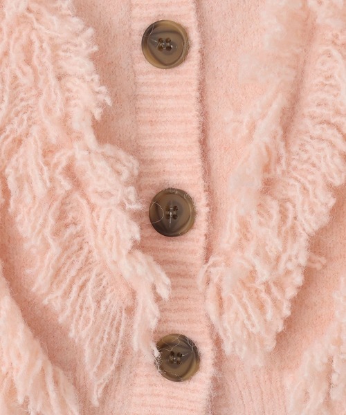 LOWRYS FARM（ローリーズファーム）の「２ＷＡＹフリルフリンジカーディガン　631327（カーディガン/ボレロ・レディース・ピンク/グレー/ベージュ・FREE）」の16枚目の写真