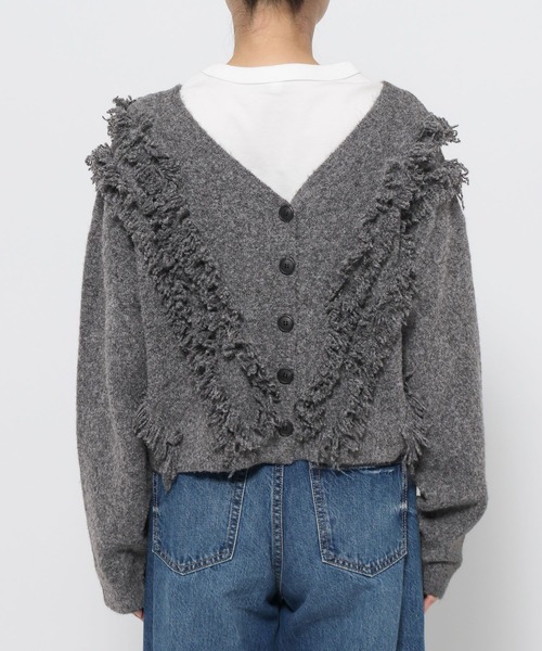LOWRYS FARM（ローリーズファーム）の「２ＷＡＹフリルフリンジカーディガン　631327（カーディガン/ボレロ・レディース・ピンク/グレー/ベージュ・FREE）」の18枚目の写真