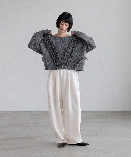 LOWRYS FARM（ローリーズファーム）の「２ＷＡＹフリルフリンジカーディガン　631327（カーディガン/ボレロ・レディース・ピンク/グレー/ベージュ・FREE）」の22枚目の写真