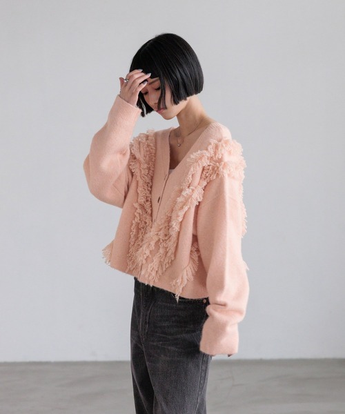 セール】2WAYフリルフリンジカーディガン 631327（カーディガン