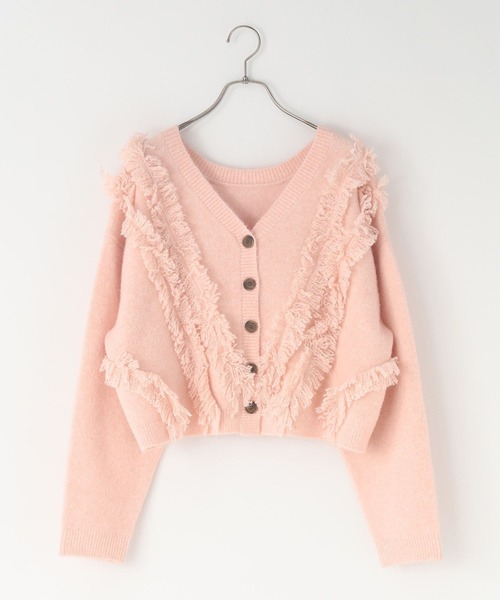 LOWRYS FARM（ローリーズファーム）の「２ＷＡＹフリルフリンジカーディガン　631327（カーディガン/ボレロ・レディース・ピンク/グレー/ベージュ・FREE）」の19枚目の写真