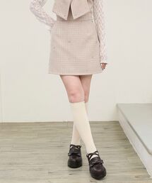 MAJESTIC LEGON | ビジュー付き台形ミニスカパン(スカート)