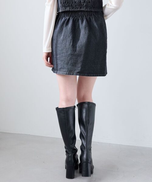 MAJESTIC LEGON（マジェスティックレゴン）の「ビジュー付き台形ミニスカパン（スカート・レディース・アイボリー/ピンクベージュ/サックスブルー/ブラック・MEDIUM）」の17枚目の写真