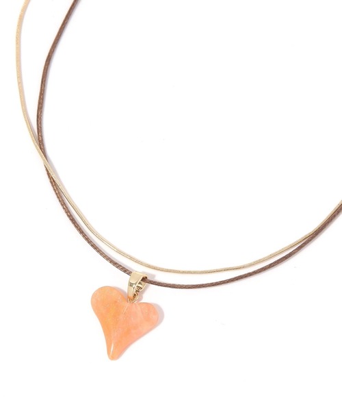 niko and...（ニコアンド）の「ハート2SETネックレス（ネックレス・レディース・ブラック/アイボリー/ピンク・0）」の3枚目の写真