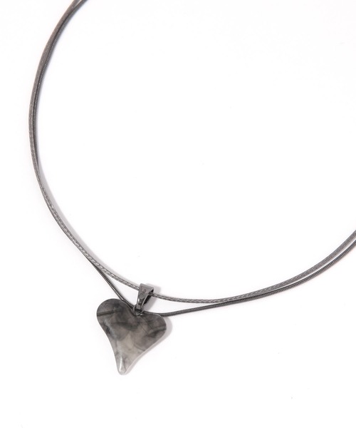 niko and...（ニコアンド）の「ハート2SETネックレス（ネックレス・レディース・ブラック/アイボリー/ピンク・0）」の2枚目の写真