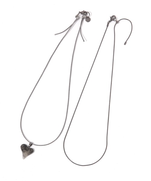 niko and...（ニコアンド）の「ハート2SETネックレス（ネックレス・レディース・ブラック/アイボリー/ピンク・0）」の5枚目の写真