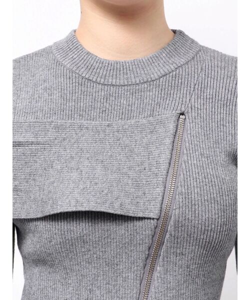 MURUA(ムルーア)の「ワンショルダーZIPニット(ニット/セーター・レディース・グレー/ミント/ブラック/アイボリー・FREE)」の19枚目の写真