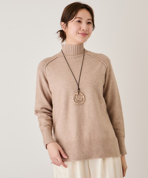 Jayro(ジャイロ)の「リブ切替ハイネックニット(Tシャツ/カットソー・レディース・ベージュ/ミント/ホワイト系その他/ピンク/グレー/ブラック・FREE)」の10枚目の写真
