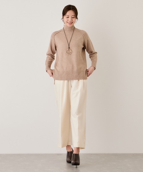 Jayro(ジャイロ)の「リブ切替ハイネックニット(Tシャツ/カットソー・レディース・ベージュ/ミント/ホワイト系その他/ピンク/グレー/ブラック・FREE)」の14枚目の写真