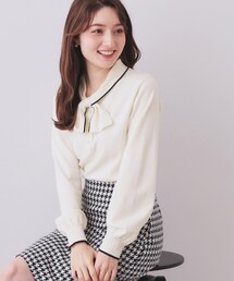 index（インデックス）の「ヘンリーパールミニボウタイニット【洗濯機OK】（ニット/セーター）」