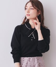 index（インデックス）の「ヘンリーパールミニボウタイニット【洗濯機OK】（ニット/セーター）」