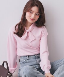 index（インデックス）の「ヘンリーパールミニボウタイニット【洗濯機OK】（ニット/セーター）」