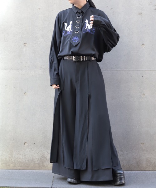 REZEN(リゼン)の「レイヤード袴パンツ(その他パンツ・メンズ・ブラック・SMALL/MEDIUM/LARGE)」の2枚目の写真