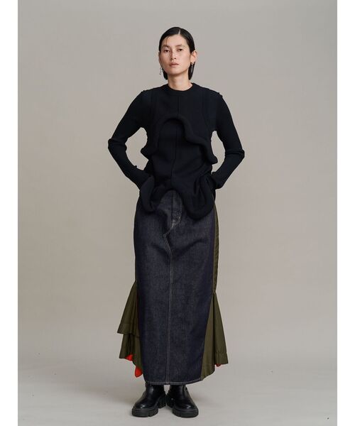 UN3D. 　MA-1ドッキングデニムスカート MA-1 DOCKING DENIM SKIRT / MA-1ドッキングデニムスカート（デニム