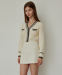 Tweed Mini Skiry - IVORY
