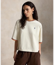 POLO RALPH LAUREN | クロシェトリム コットン ジャージー Tシャツ(Tシャツ/カットソー)