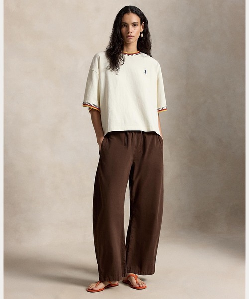 POLO RALPH LAUREN(ポロ ラルフ ローレン)の「クロシェトリム コットン ジャージー Tシャツ(Tシャツ/カットソー・レディース・ナチュラル・XS/XL/S/M/L)」の5枚目の写真