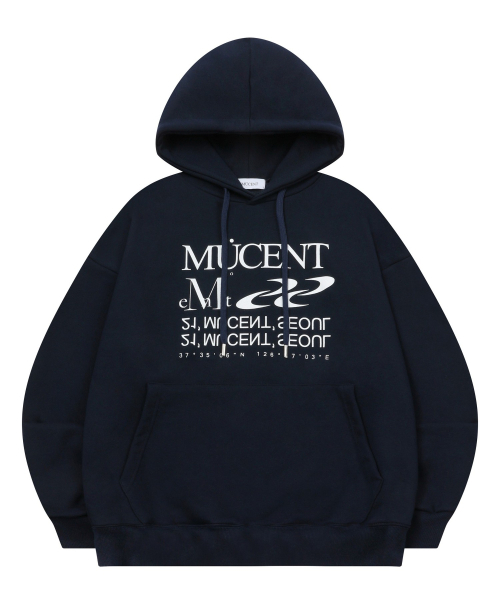 MUCENT(ムセント)の「エッセンシャルレタリングルーズフィットフードパーカー男女共用(4カラー)(パーカー・レディース・ブラック/ネイビー/グレー/チャコール・S/L)」の17枚目の写真