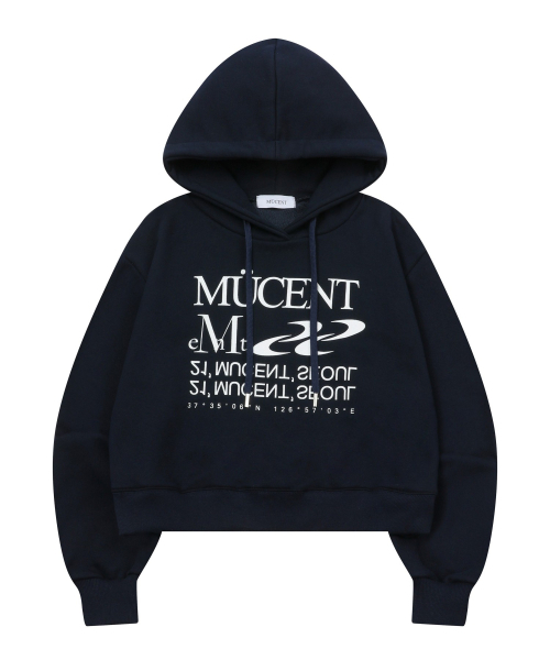 MUCENT(ムセント)の「エッセンシャルレタリングルーズフィットフードパーカー男女共用(4カラー)(パーカー・レディース・ブラック/ネイビー/グレー/チャコール・S/L)」の19枚目の写真