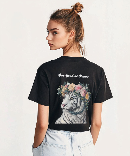 ONEHUNDREDPERCENT FOR WOMAN(ワンハンドレッドパーセントフォーウーマン)の「OHPxHARMONIA bフラワークラウンウーマンベーシック半袖Tシャツ(Tシャツ/カットソー・レディース・その他・S/M)」の2枚目の写真