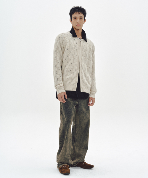MMIC(エムエムアイシー)の「WAVY ZIP CARDIGAN (IVORY)(ニット/セーター・メンズ・その他・M/L)」の7枚目の写真