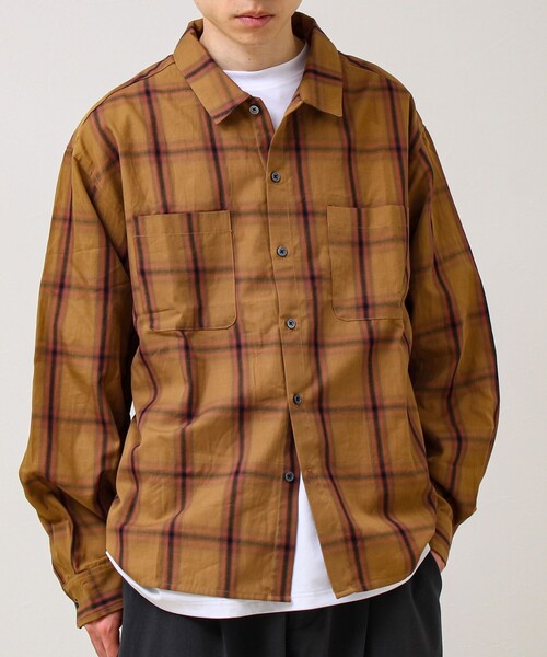 GLOSTER（グロスター）の「【奥行きのある色合い】オンブレチェック ロングスリーブシャツ（シャツ/ブラウス・メンズ・ホワイト系その他/ネイビー/ブラウン系その他・S/M/L）」の3枚目の写真