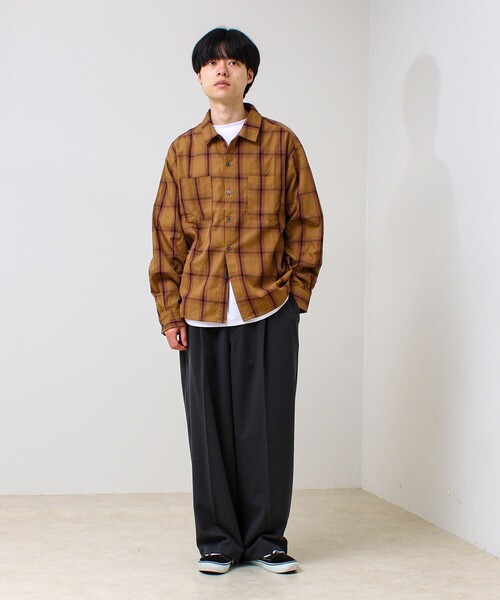 GLOSTER（グロスター）の「【奥行きのある色合い】オンブレチェック ロングスリーブシャツ（シャツ/ブラウス・メンズ・ホワイト系その他/ネイビー/ブラウン系その他・S/M/L）」の6枚目の写真