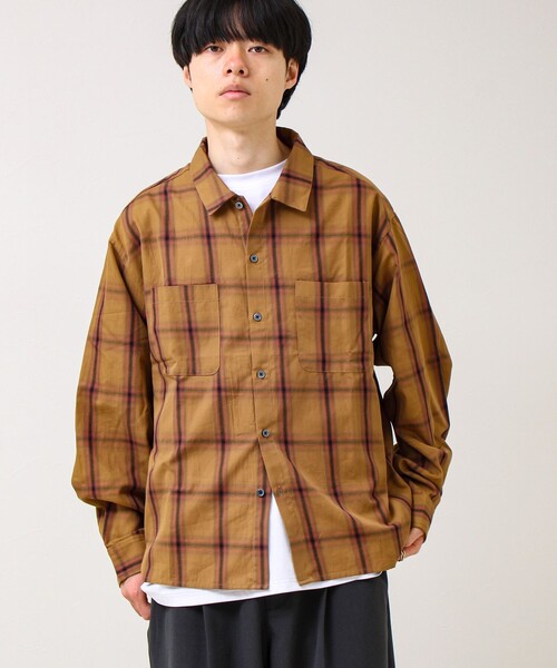 GLOSTER（グロスター）の「【奥行きのある色合い】オンブレチェック ロングスリーブシャツ（シャツ/ブラウス・メンズ・ホワイト系その他/ネイビー/ブラウン系その他・S/M/L）」の7枚目の写真