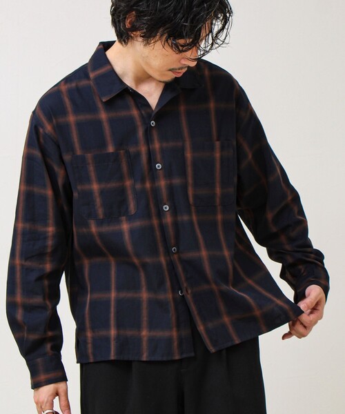 GLOSTER（グロスター）の「【奥行きのある色合い】オンブレチェック ロングスリーブシャツ（シャツ/ブラウス・メンズ・ホワイト系その他/ネイビー/ブラウン系その他・S/M/L）」の19枚目の写真
