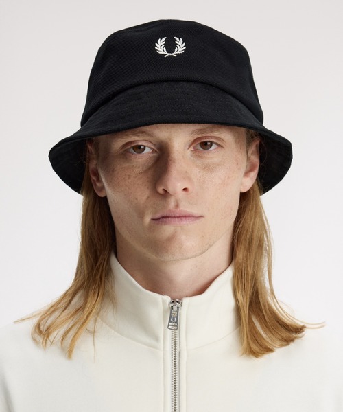 FRED PERRY（フレッドペリー）の「Pique Bucket Hat／ピケバケットハット（ハット・メンズ・ブラック・L）」の4枚目の写真