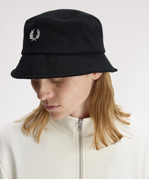 FRED PERRY（フレッドペリー）の「Pique Bucket Hat／ピケバケットハット（ハット・メンズ・ブラック・L）」の3枚目の写真