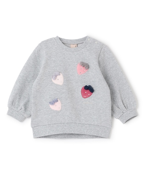 petit main（プティマイン）の「いちごモチーフトレーナー（スウェット・キッズ・ネイビー/トップグレー/ホワイト系・100cm/110cm/120cm/90cm/130cm/80ｃｍ）」の14枚目の写真