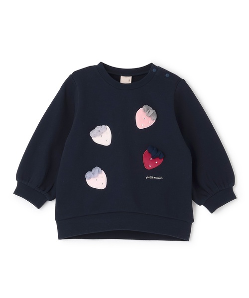 petit main（プティマイン）の「いちごモチーフトレーナー（スウェット・キッズ・ネイビー/トップグレー/ホワイト系・100cm/110cm/120cm/90cm/130cm/80ｃｍ）」の13枚目の写真