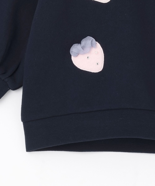 petit main（プティマイン）の「いちごモチーフトレーナー（スウェット・キッズ・ネイビー/トップグレー/ホワイト系・100cm/110cm/120cm/90cm/130cm/80ｃｍ）」の8枚目の写真