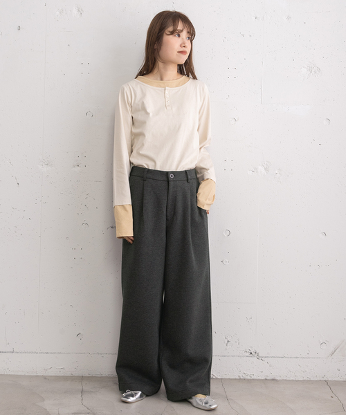 POU DOU DOU（プードゥドゥ）の「ポンチタックパンツ（その他パンツ・レディース・ダークブラウン/ダークグレー/オートミール・3）」の14枚目の写真