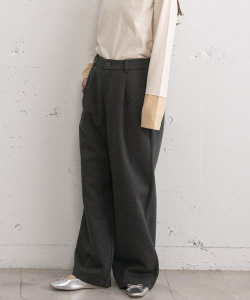 POU DOU DOU（プードゥドゥ）の「ポンチタックパンツ（その他パンツ・レディース・ダークブラウン/ダークグレー/オートミール・3）」の18枚目の写真