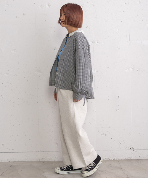 POU DOU DOU（プードゥドゥ）の「ポンチタックパンツ（その他パンツ・レディース・ダークブラウン/ダークグレー/オートミール・3）」の6枚目の写真