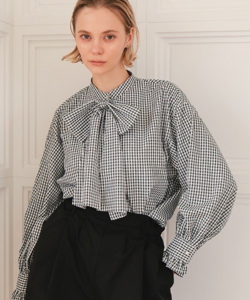 DONOBAN（ドノバン）の「ビッグリボンブラウス（シャツ/ブラウス・レディース・ブラック/ピンク/ホワイト・ONE SIZE）」の2枚目の写真