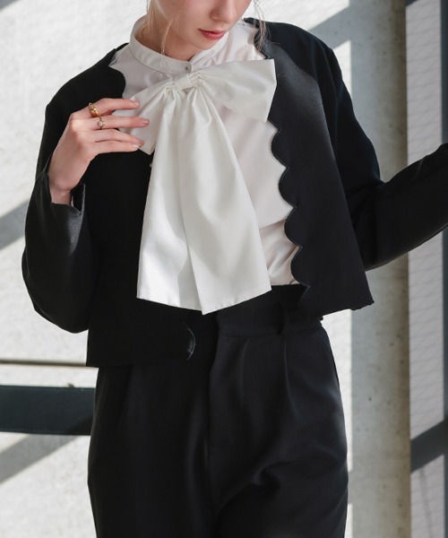 DONOBAN（ドノバン）の「ビッグリボンブラウス（シャツ/ブラウス・レディース・ブラック/ピンク/ホワイト・ONE SIZE）」の10枚目の写真