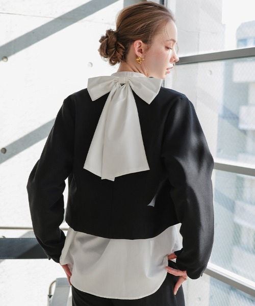 DONOBAN（ドノバン）の「ビッグリボンブラウス（シャツ/ブラウス・レディース・ブラック/ピンク/ホワイト・ONE SIZE）」の17枚目の写真