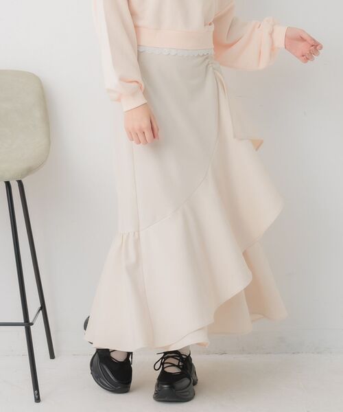 ems excite（エムズエキサイト）の「ギャザーフリルマーメイドSK（スカート・レディース・ピンク/ナチュラル/ブラック・FREE）」の3枚目の写真