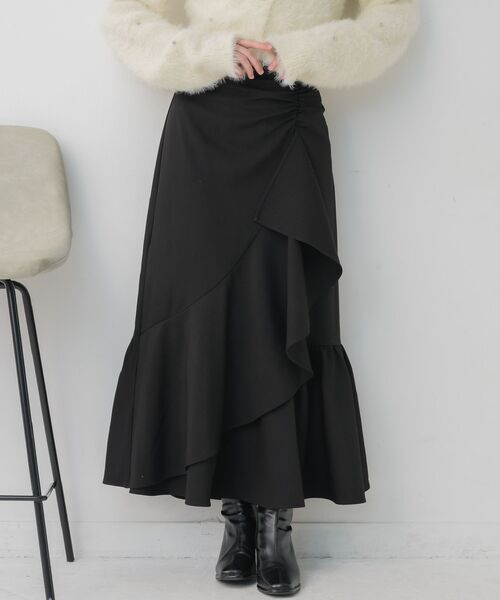 ems excite（エムズエキサイト）の「ギャザーフリルマーメイドSK（スカート・レディース・ピンク/ナチュラル/ブラック・FREE）」の2枚目の写真