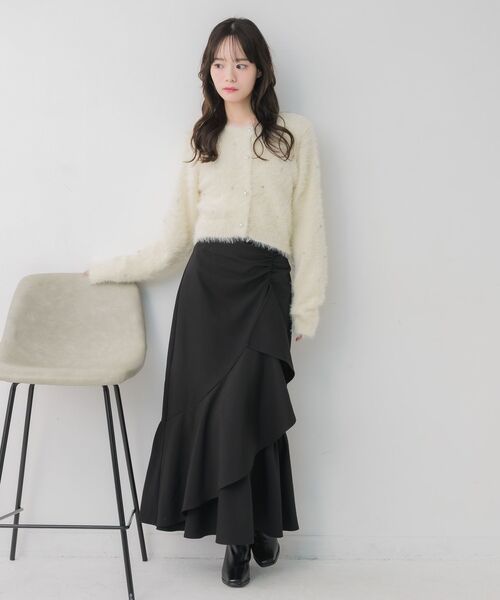 ems excite（エムズエキサイト）の「ギャザーフリルマーメイドSK（スカート・レディース・ピンク/ナチュラル/ブラック・FREE）」の4枚目の写真